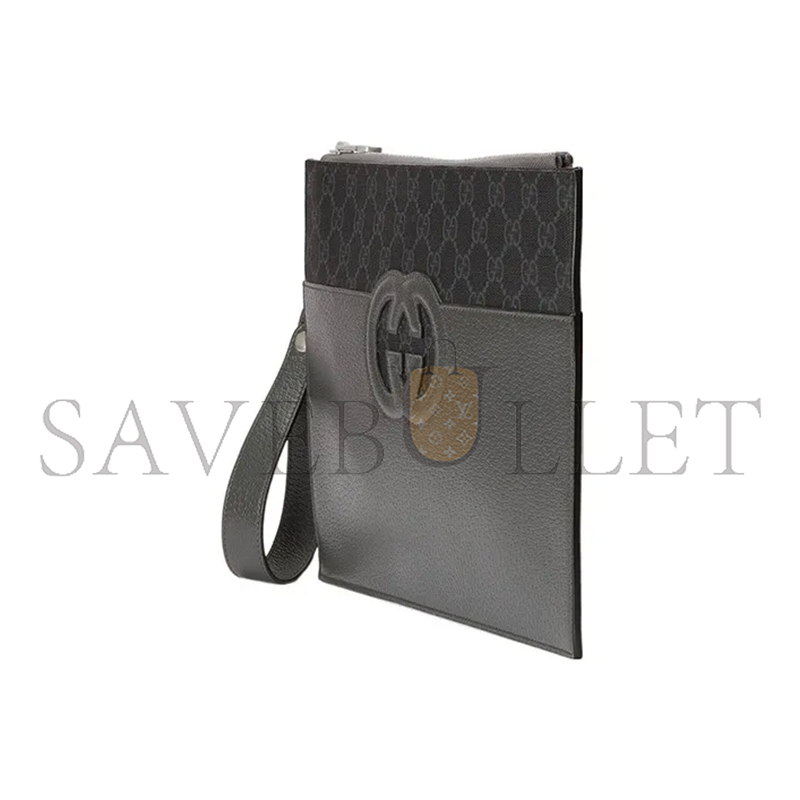 GUCCI CANVAS WITH LEATHER CLUTCH 723320 (30.5*21*1.5cm)
